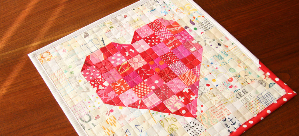 Free Patchwork Heart Mini Quilt Pattern