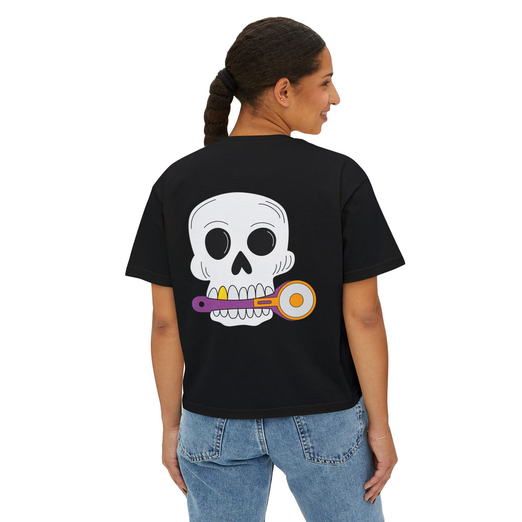 Skull with Rotary Cutter Women's Boxy Tee
