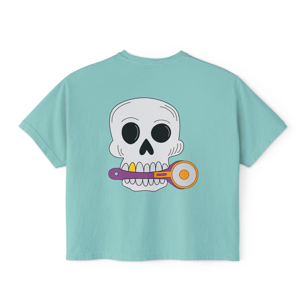 Skull with Rotary Cutter Women's Boxy Tee