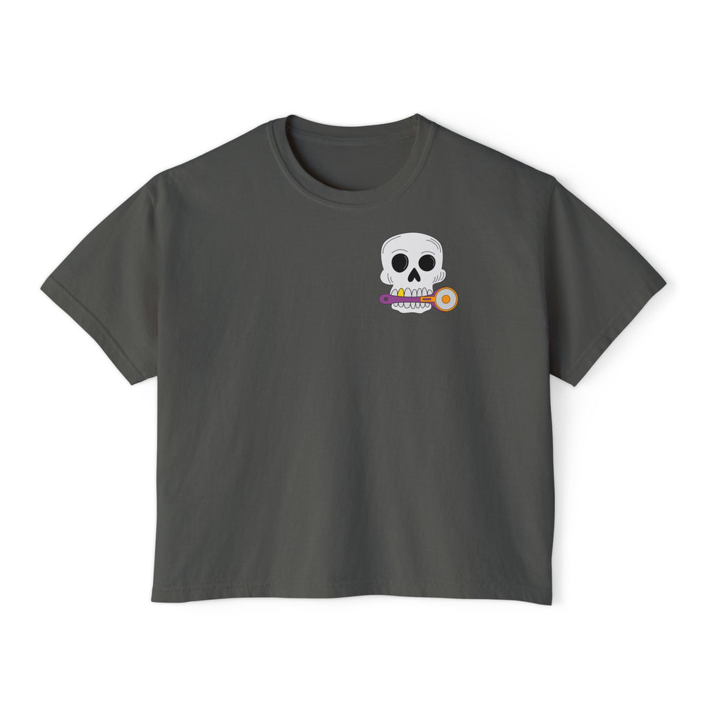 Skull with Rotary Cutter Women's Boxy Tee