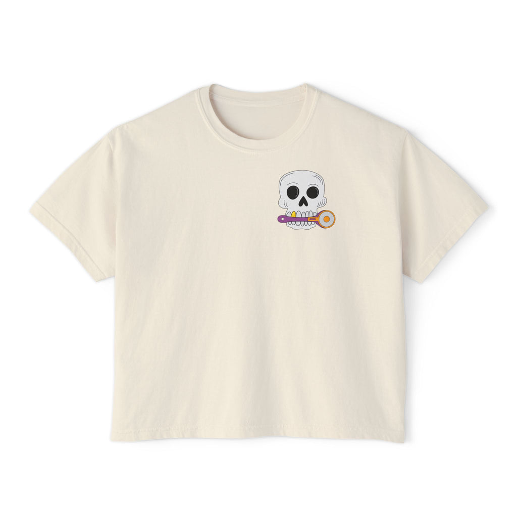 Skull with Rotary Cutter Women's Boxy Tee