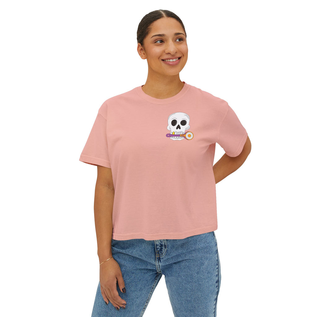 Skull with Rotary Cutter Women's Boxy Tee