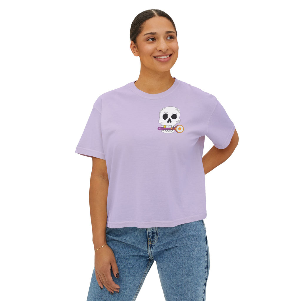 Skull with Rotary Cutter Women's Boxy Tee