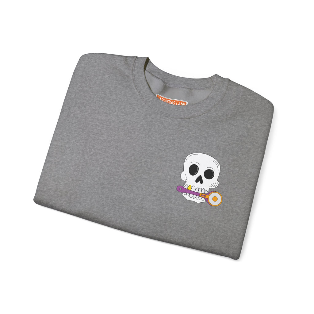 Skull with Rotary Cutter Crewneck Sweatshirt