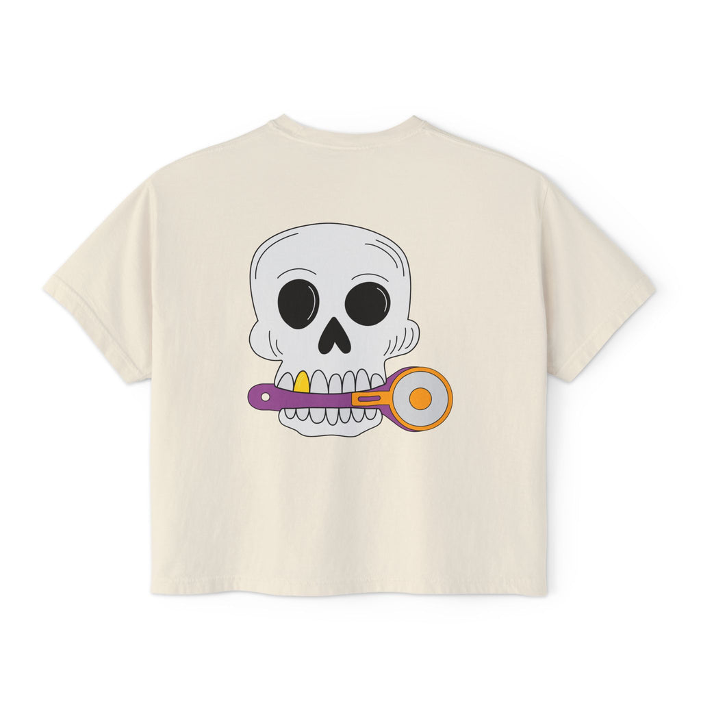 Skull with Rotary Cutter Women's Boxy Tee