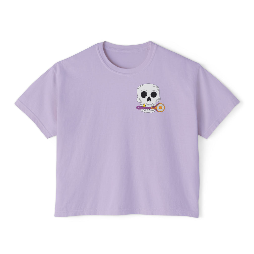 Skull with Rotary Cutter Women's Boxy Tee