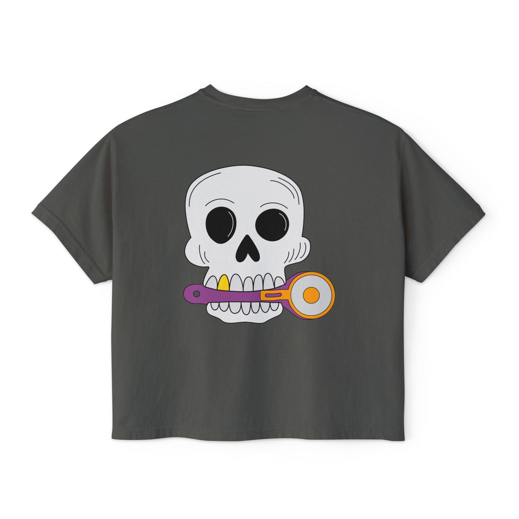 Skull with Rotary Cutter Women's Boxy Tee