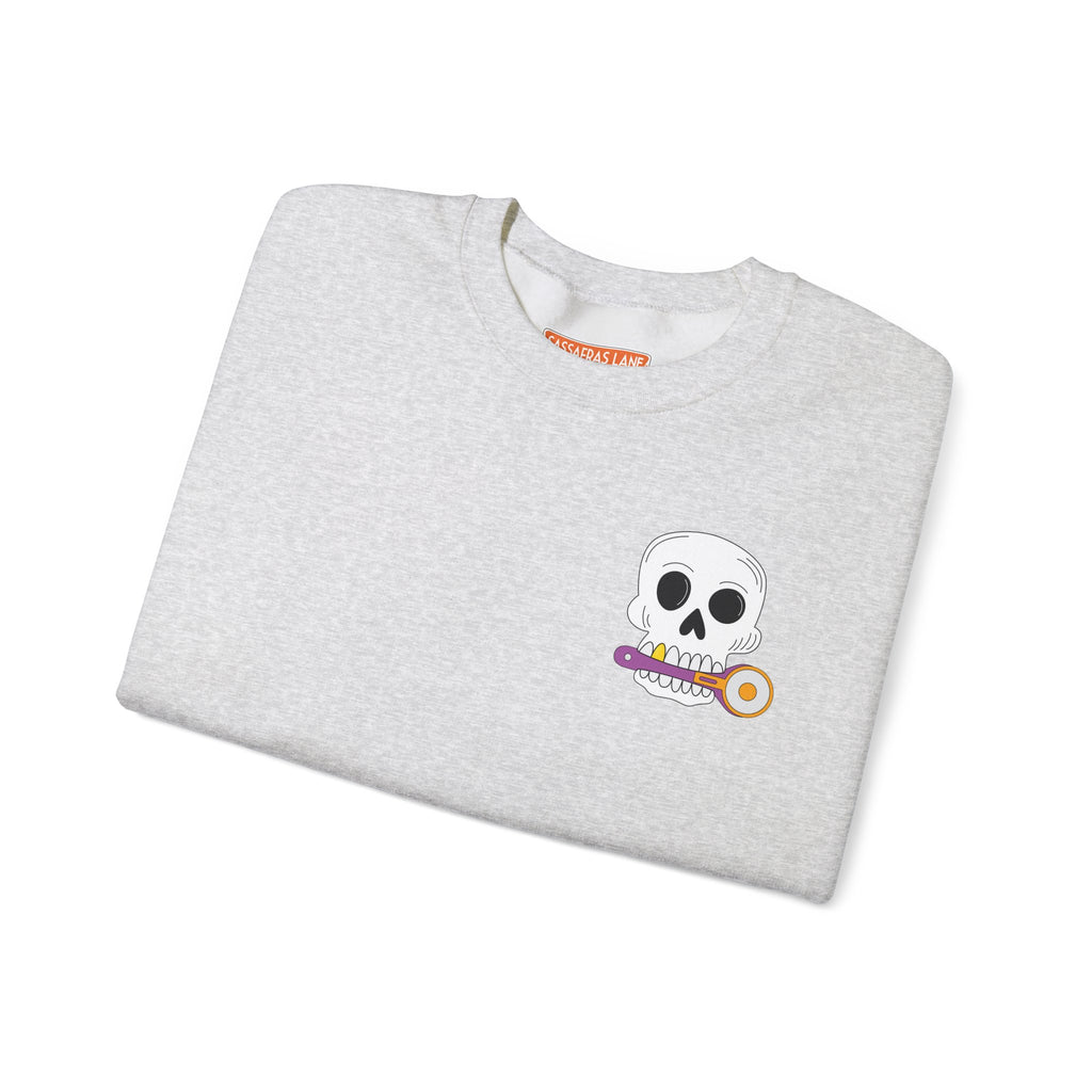 Skull with Rotary Cutter Crewneck Sweatshirt