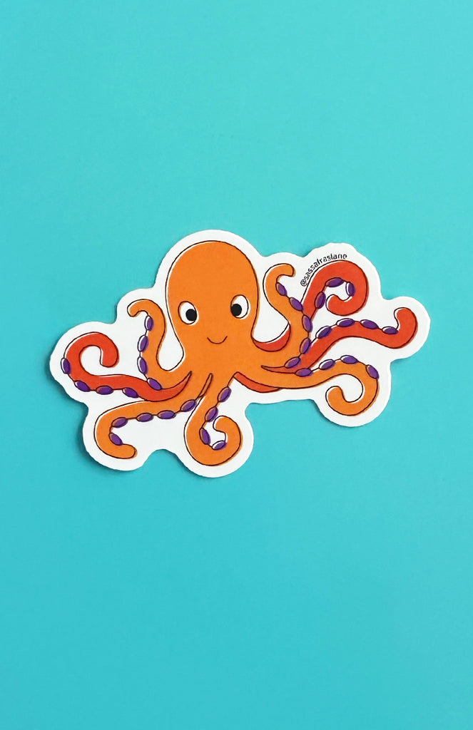 Orange Octopus Sticker