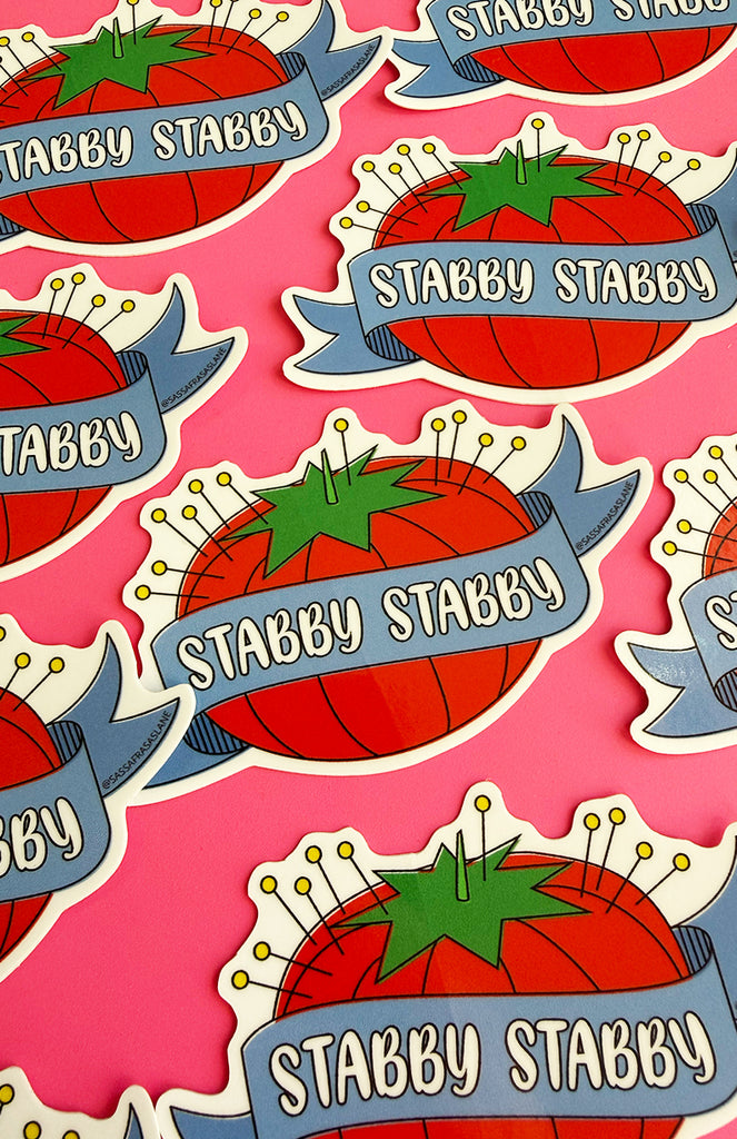 "Stabby Stabby" Pincushion Sticker