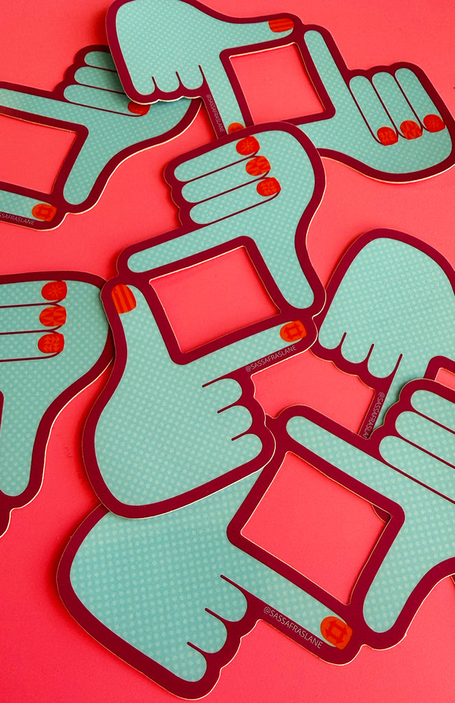Fussy Frame Hands Sticker