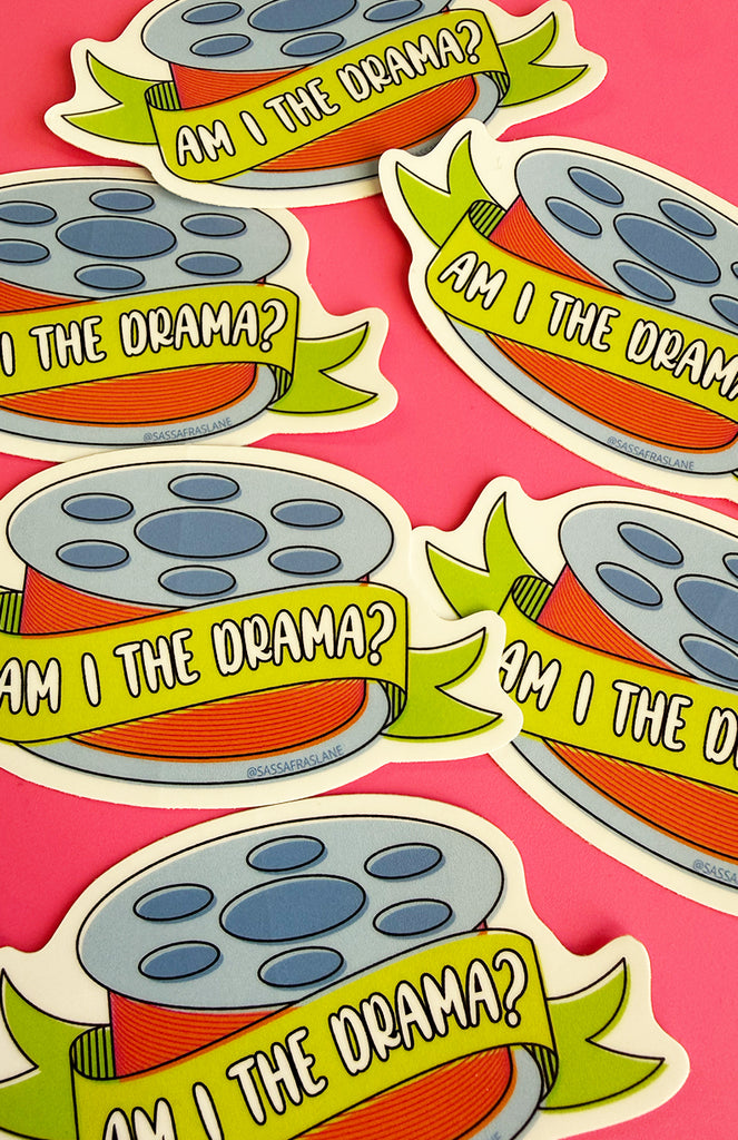 "Am I the Drama" Bobbin Sticker