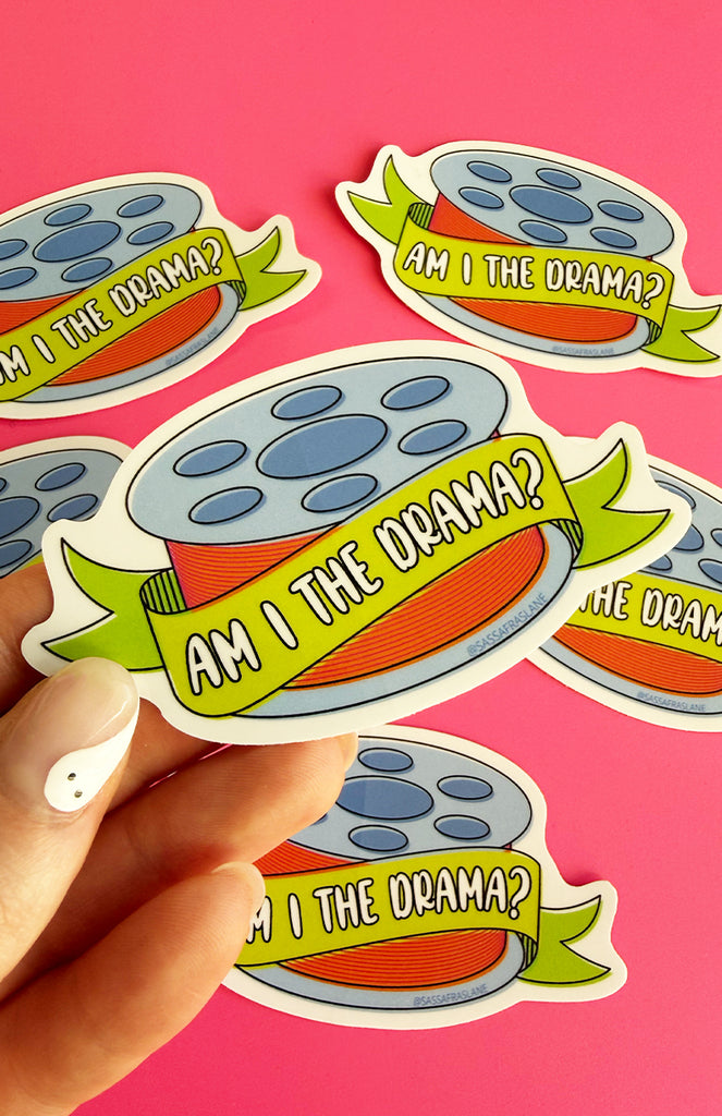 "Am I the Drama" Bobbin Sticker