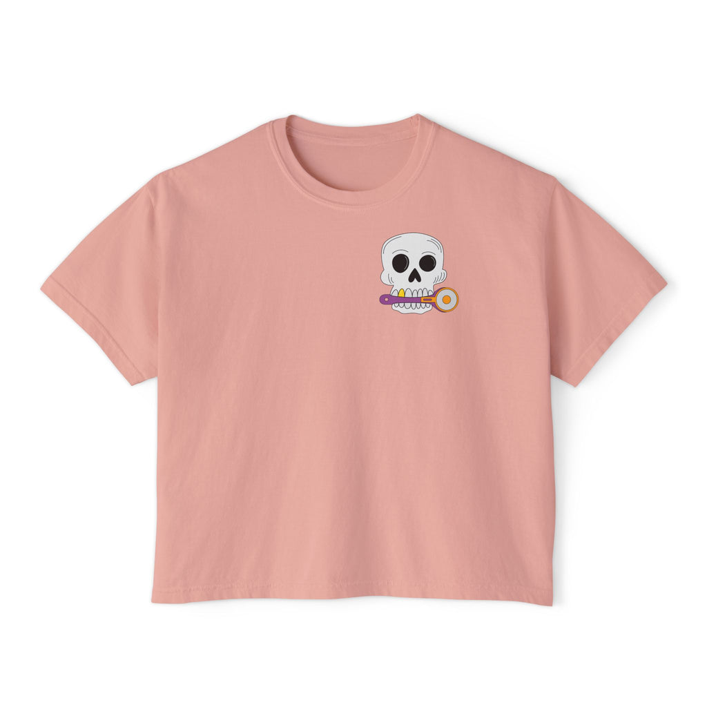 Skull with Rotary Cutter Women's Boxy Tee