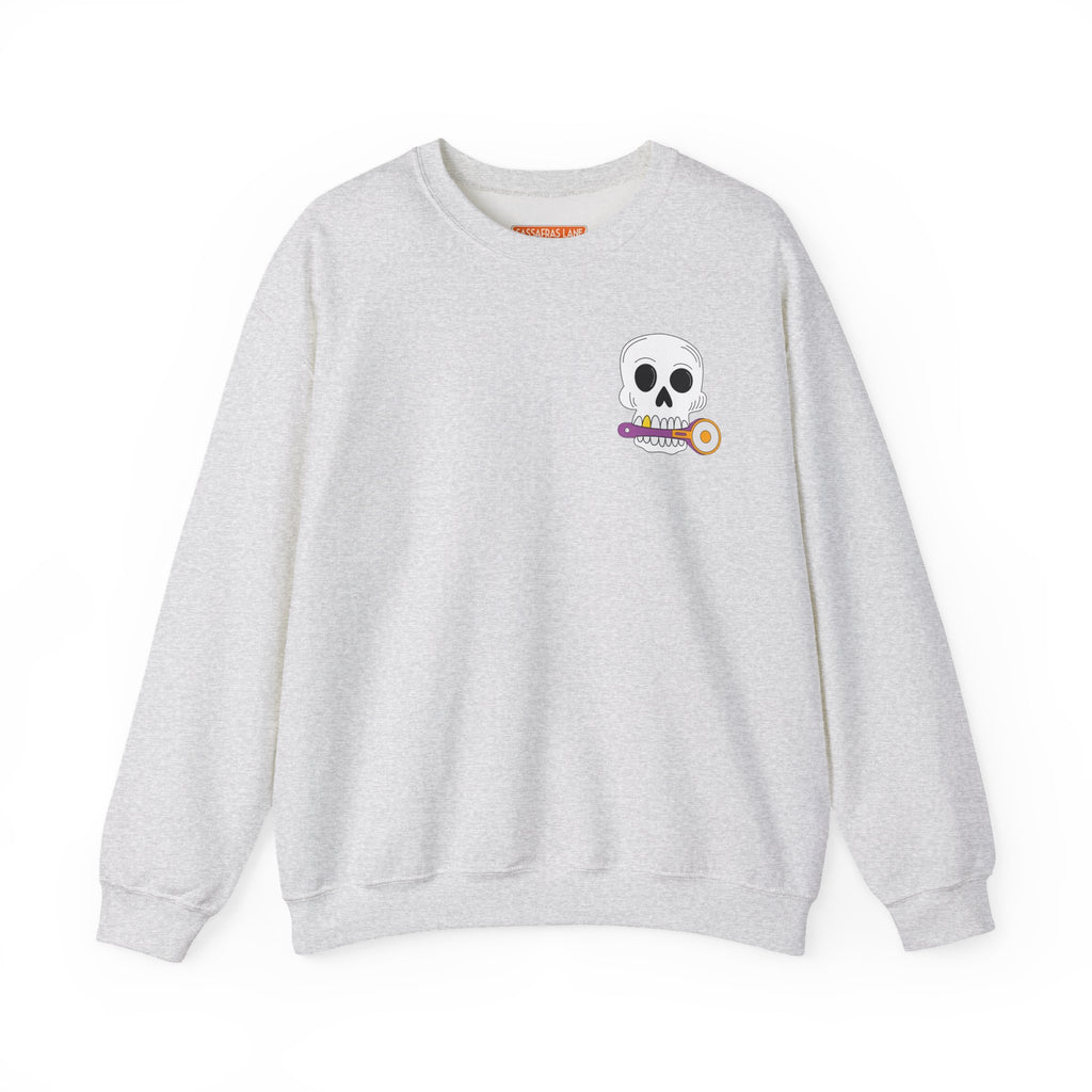 Skull with Rotary Cutter Crewneck Sweatshirt