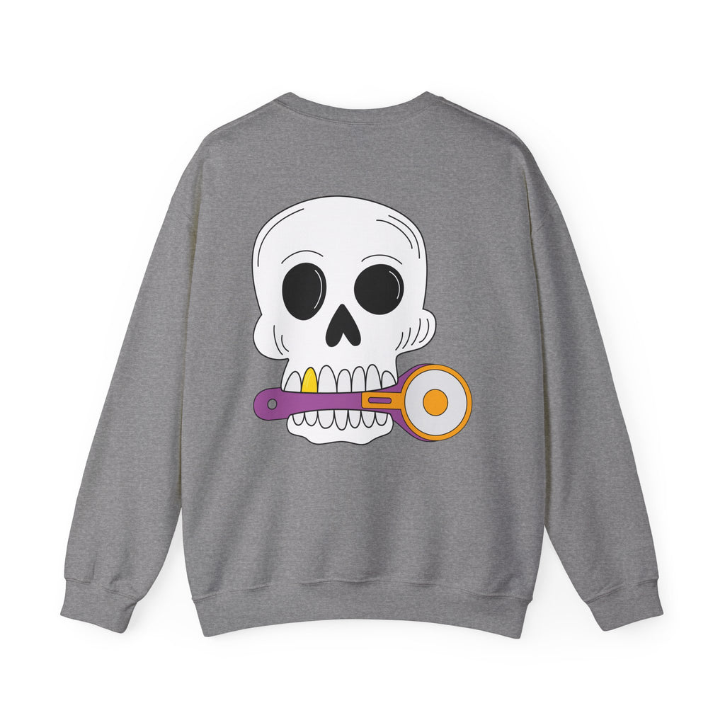 Skull with Rotary Cutter Crewneck Sweatshirt