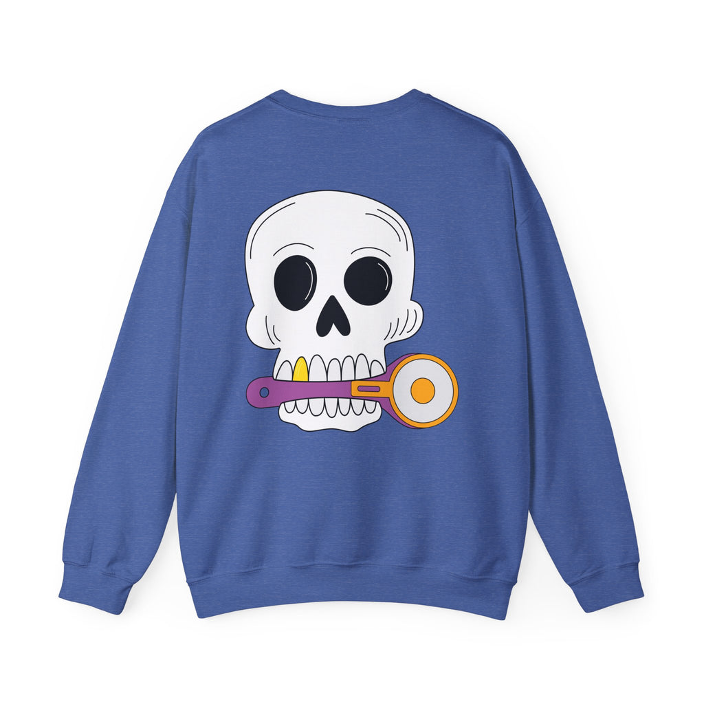 Skull with Rotary Cutter Crewneck Sweatshirt