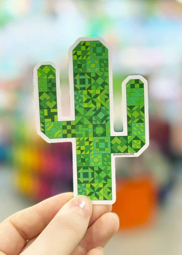 Patchwork Cactus Sticker