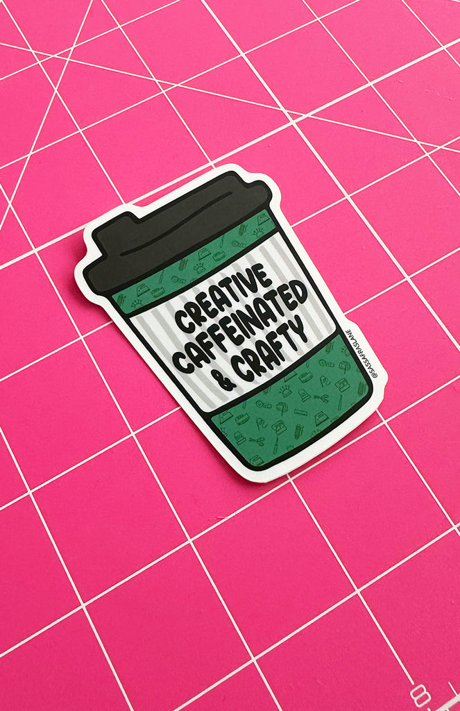 Creative, Caffeinated & Crafty Coffee Sticker