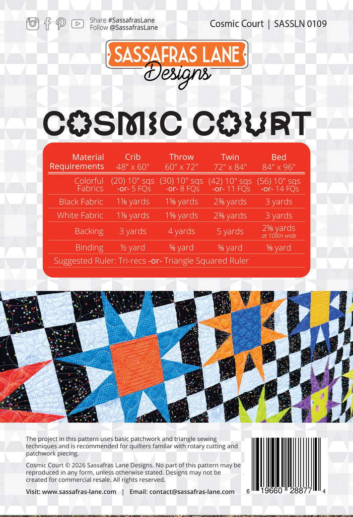 Cosmic Court Quilt Pattern