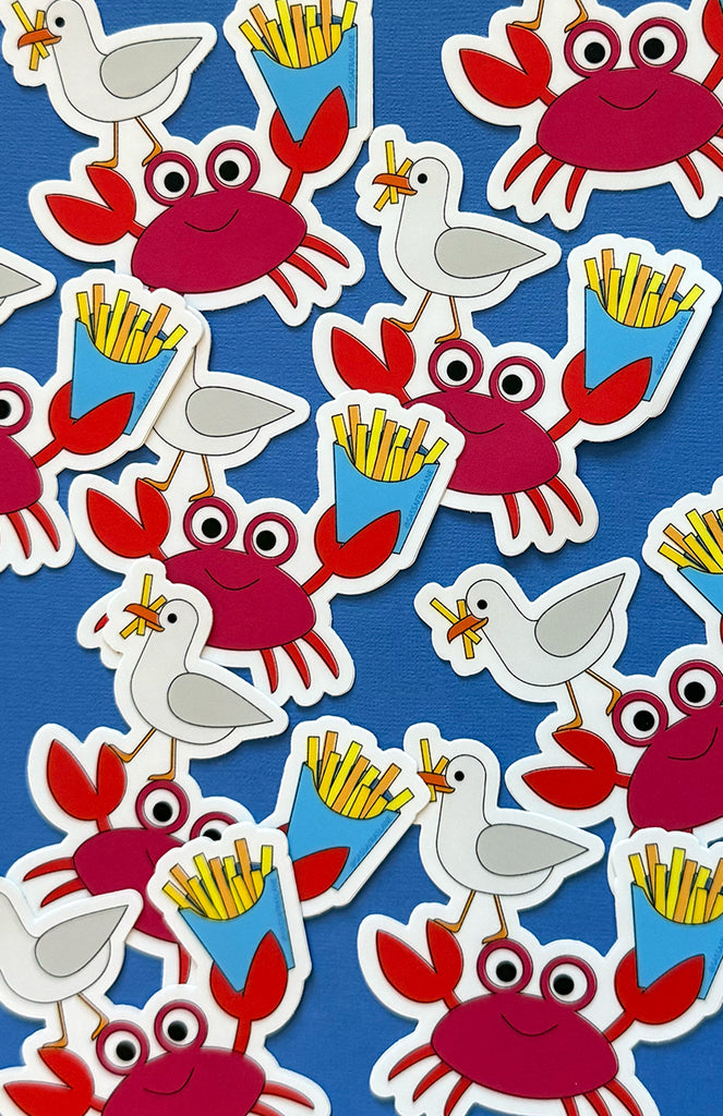Crab with Fries Sticker