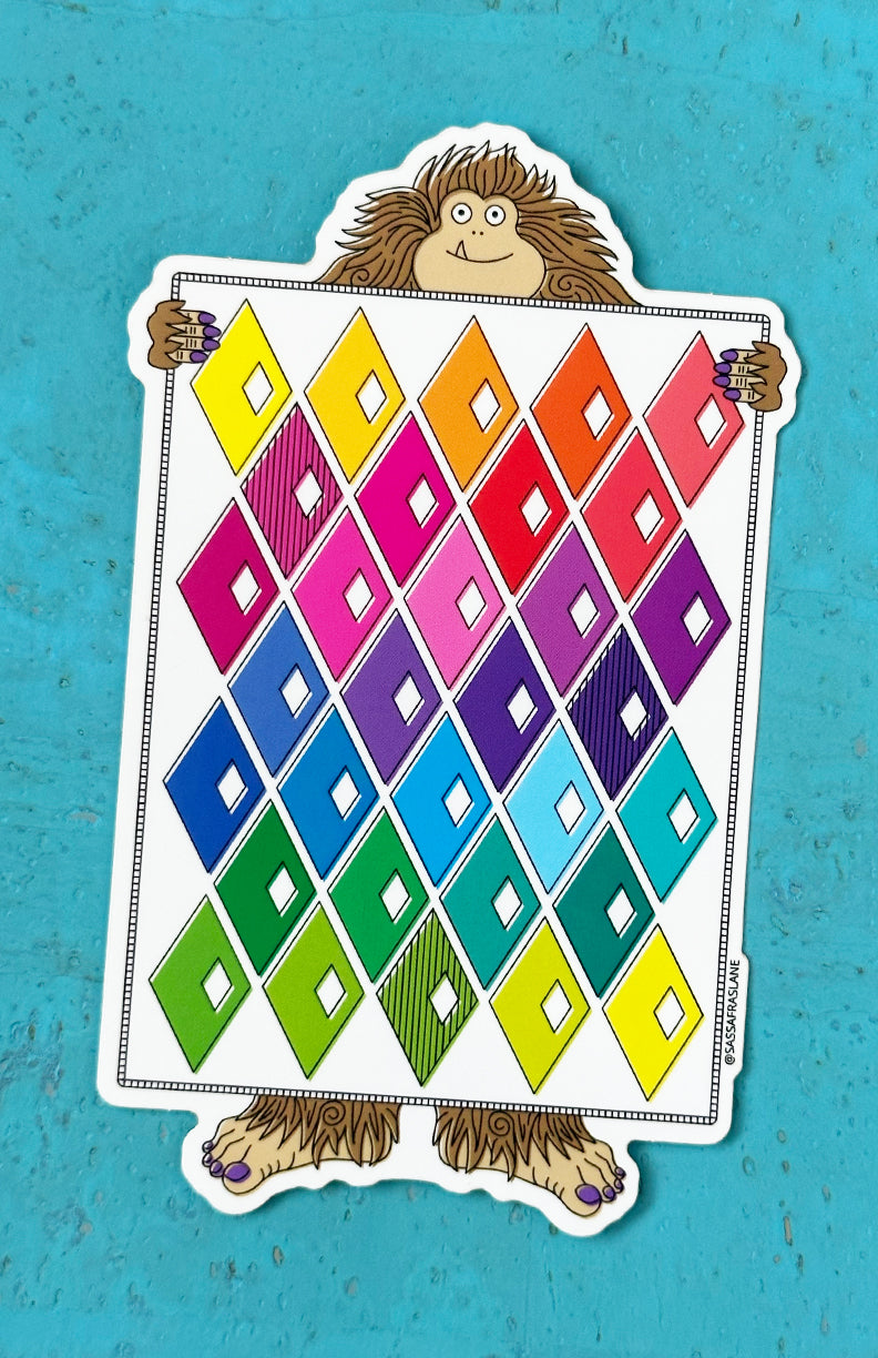 Diamond Alley Sasquatch Quilt Sticker