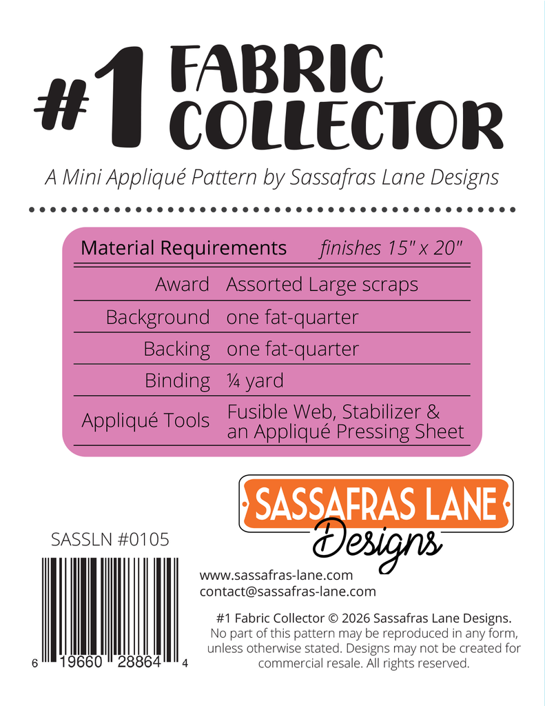 #1 Fabric Collector Quilt Pattern
