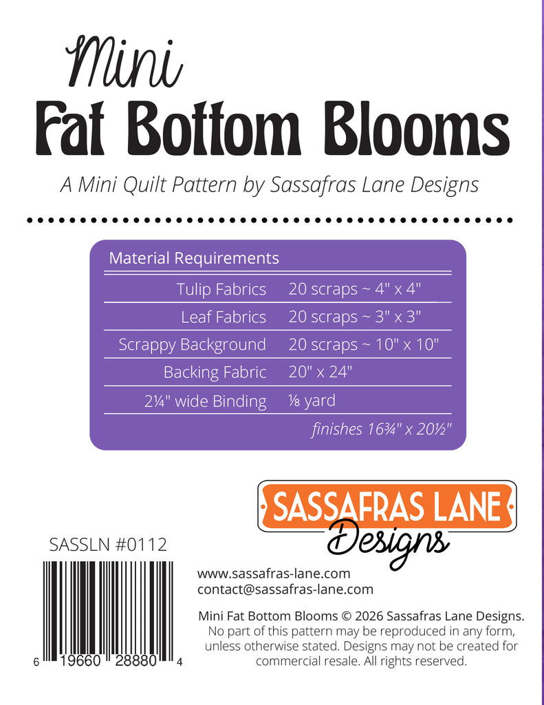 Mini Fat Bottom Blooms Quilt Pattern