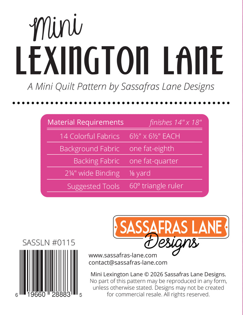 Mini Lexington Lane Quilt Pattern