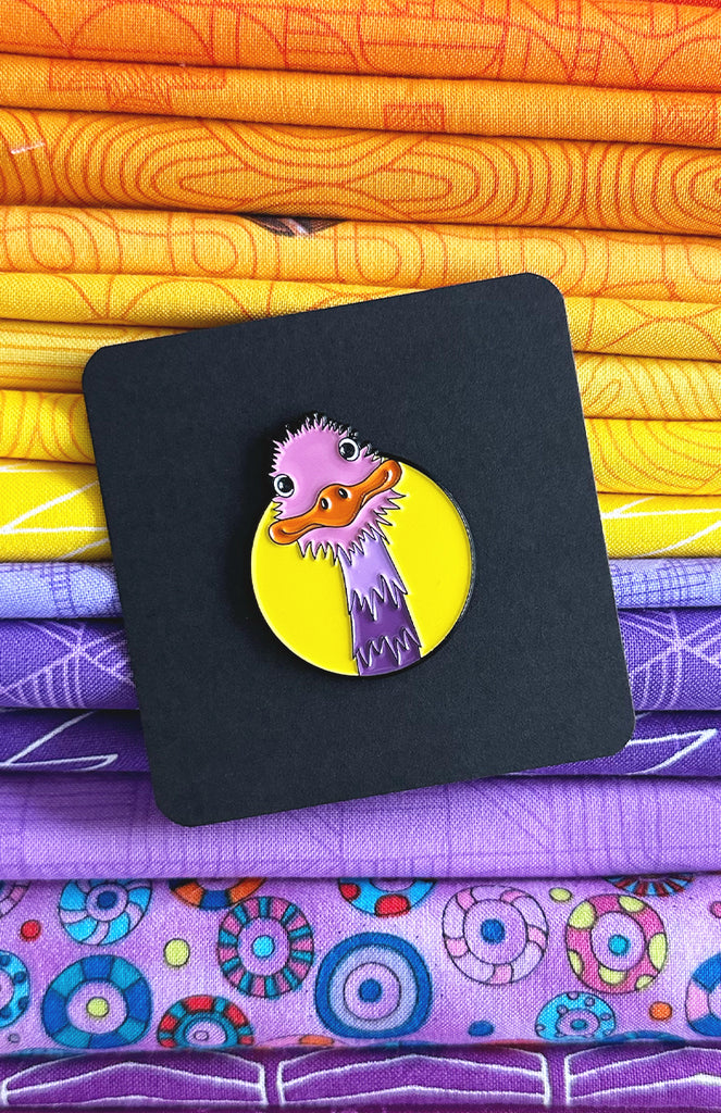 Ostrich Head Enamel Pin