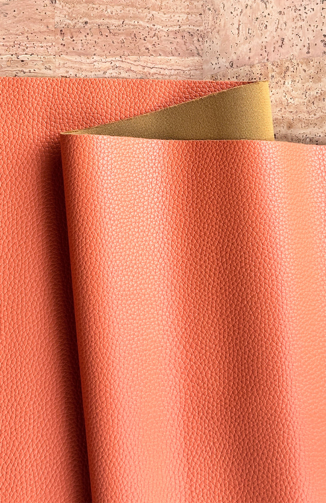 Papaya Pebbled Faux Leather