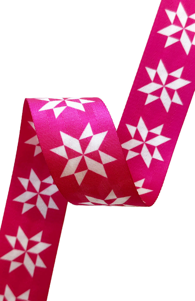Pink Sawtooth Stars - 2in Handle Webbing