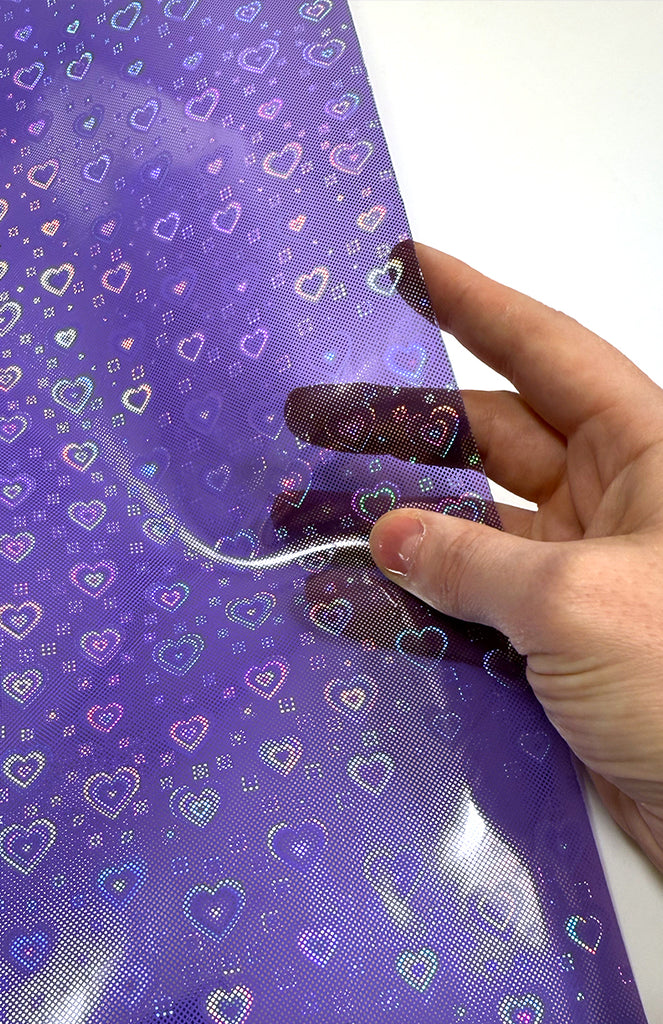 Purple Iridescent Neon Heart PVC Vinyl