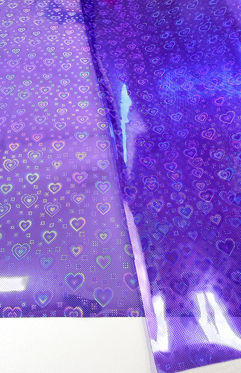 Purple Iridescent Neon Heart PVC Vinyl