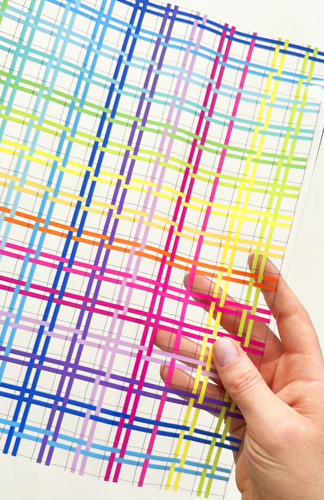 Rainbow Plaid Clear TPU Vinyl