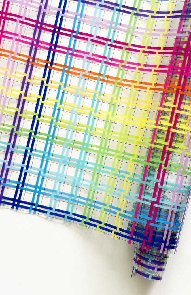 Rainbow Plaid Clear TPU Vinyl