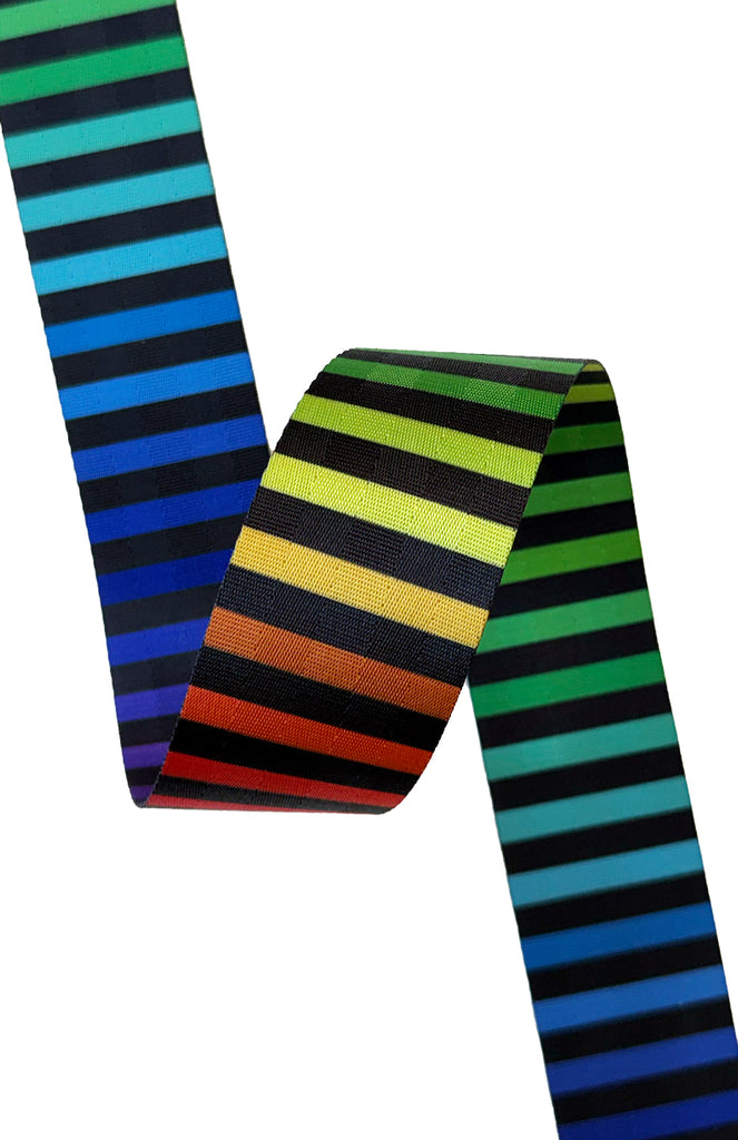 Black & Rainbow Stripe - 2in Handle Webbing