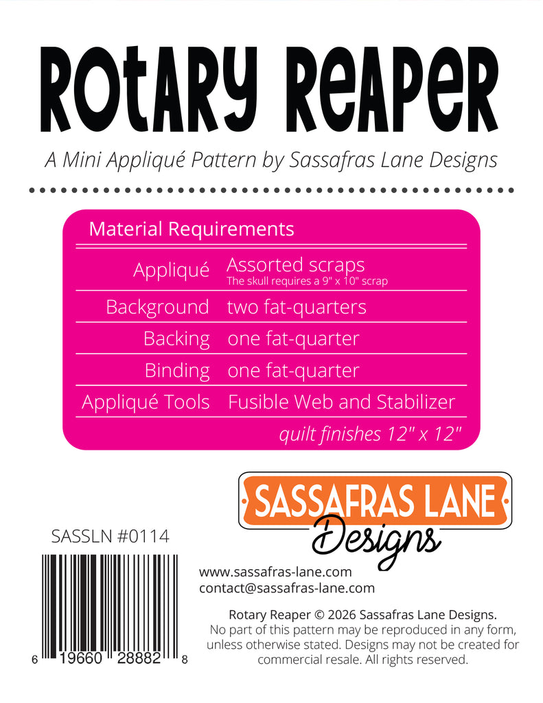 Rotary Reaper Mini Quilt Pattern