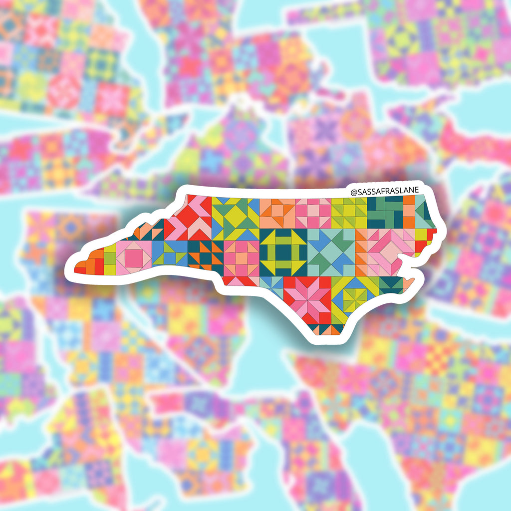 North Carolina State Quilt Sticker