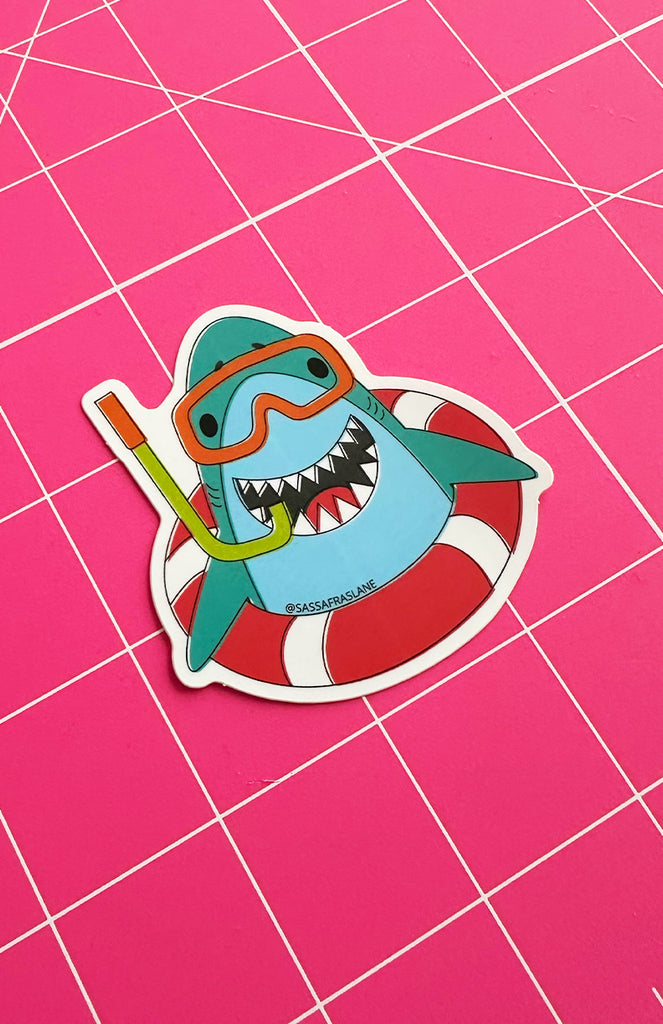 Snorkeling Shark Sticker