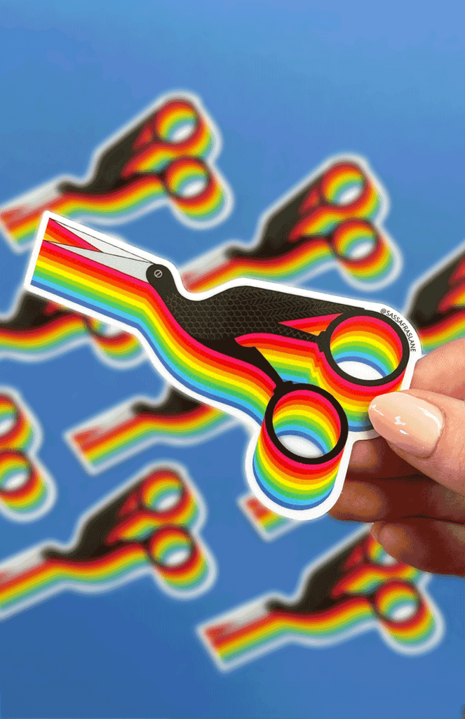 Stork Scissors Sticker