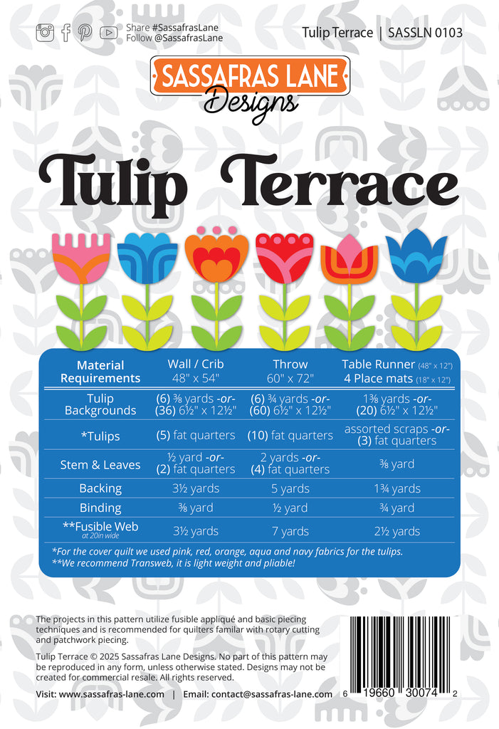 Tulip Terrace Quilt & Table Runner Pattern