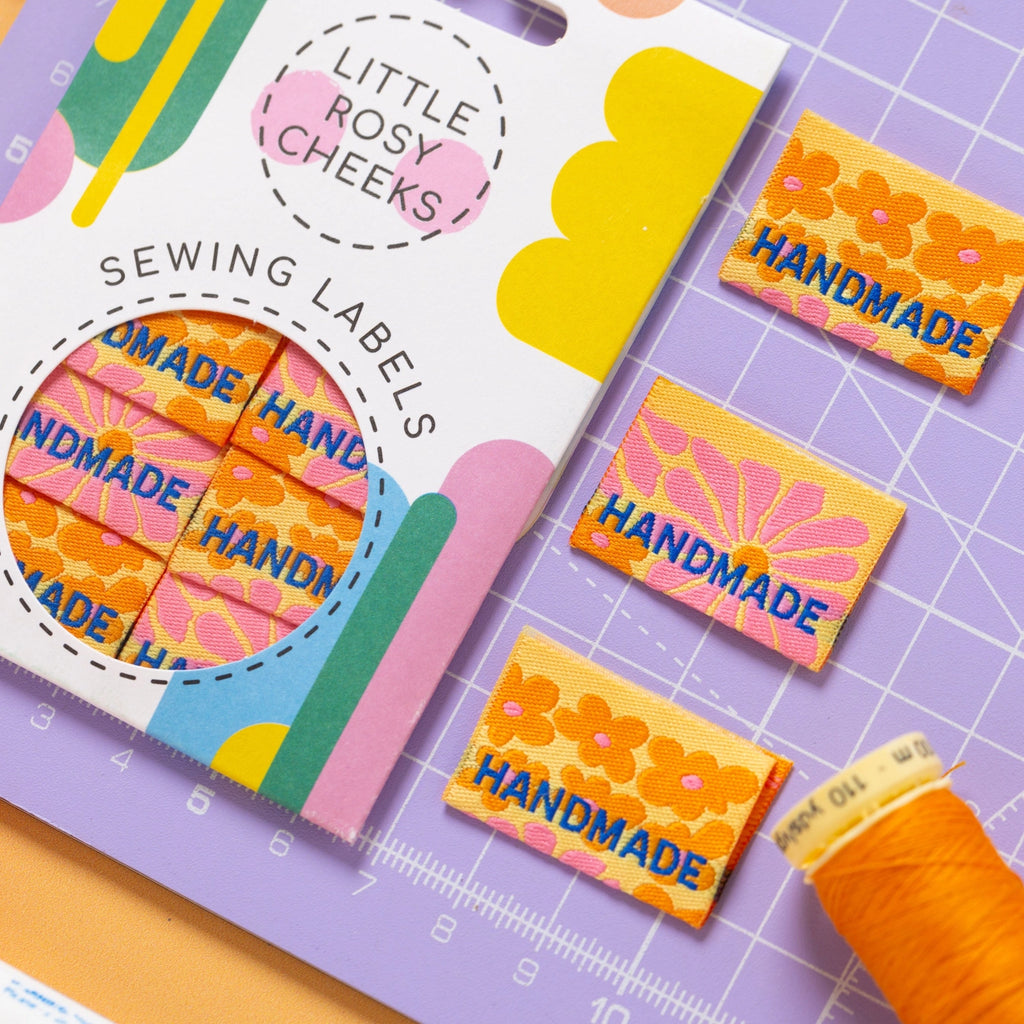 Handmade Flower Power Sewing Labels