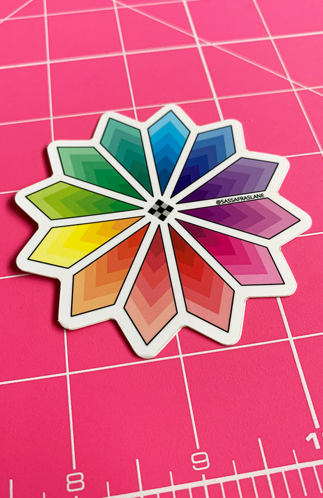 Colorburst Quilt Block Sticker