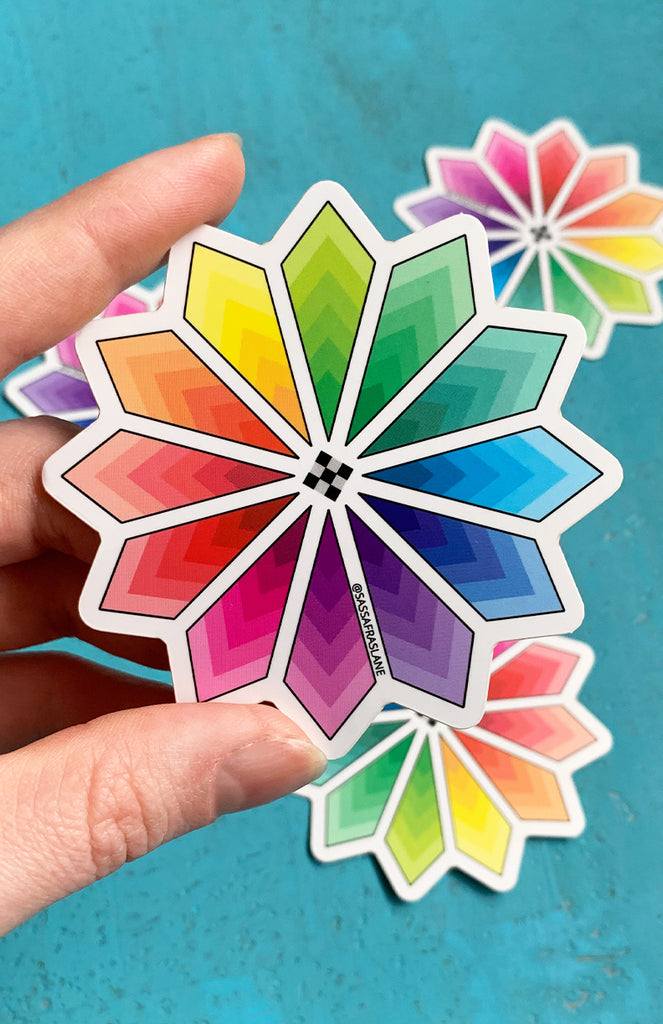 Colorburst Quilt Block Sticker