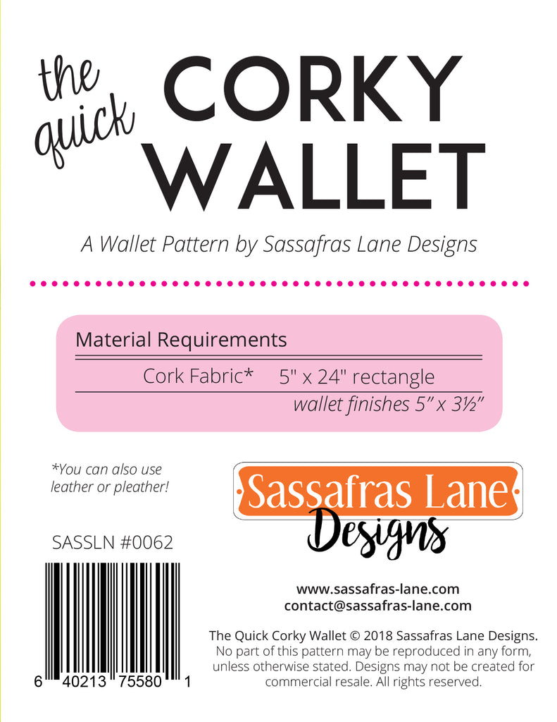 The Quick Corky Wallet Pattern