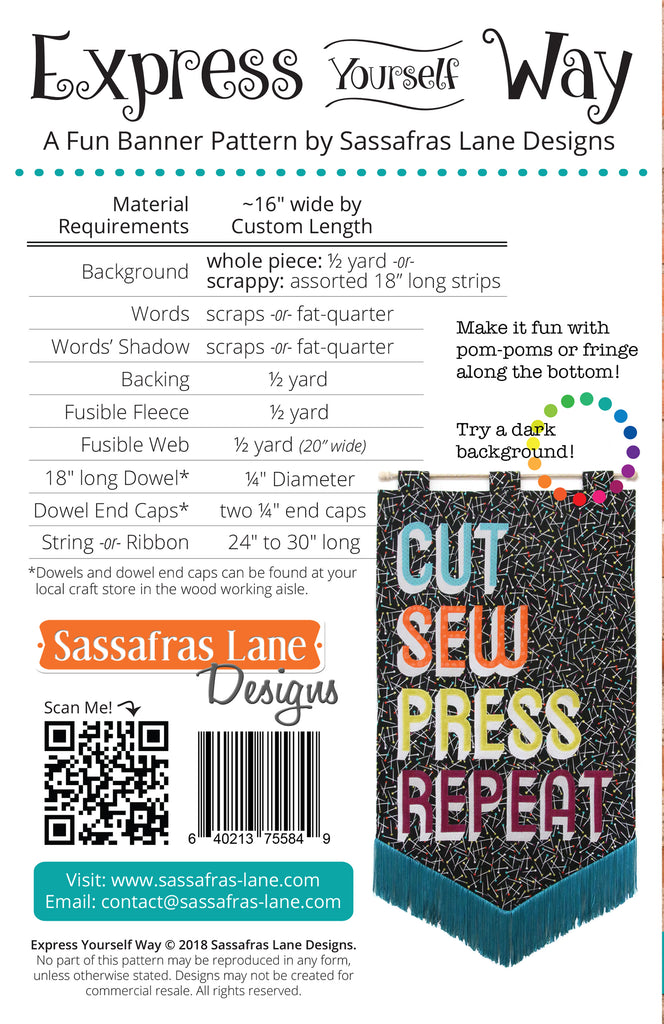 Express Yourself Way Banner Pattern