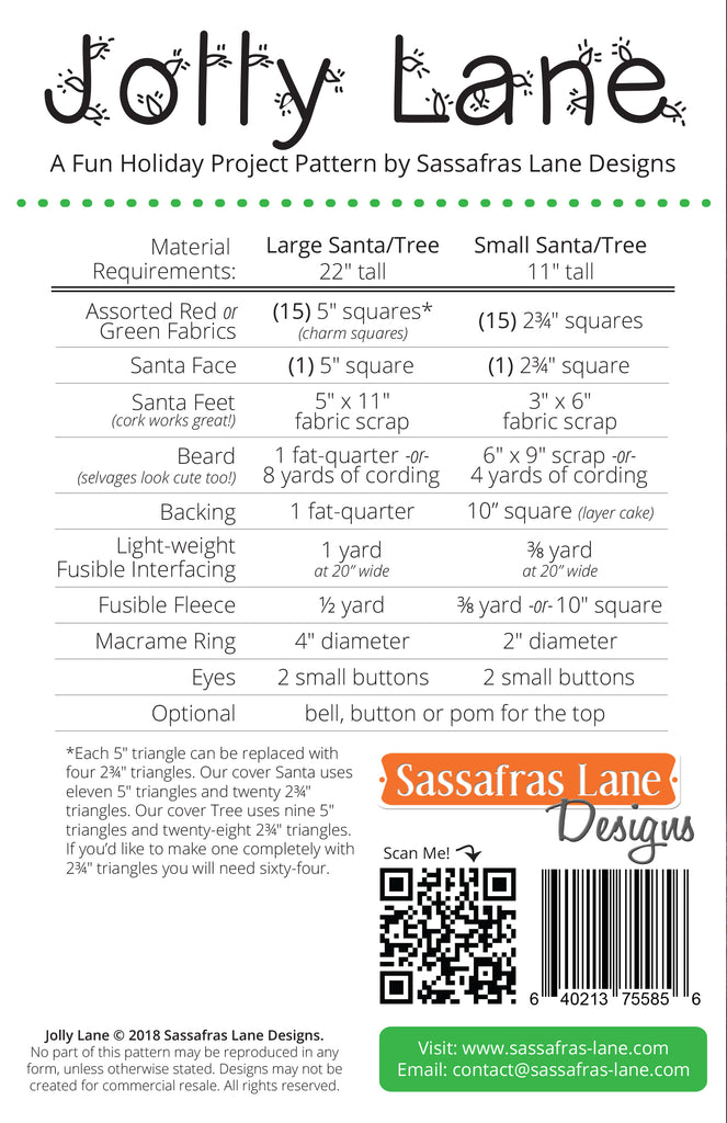 Jolly Lane Project Pattern