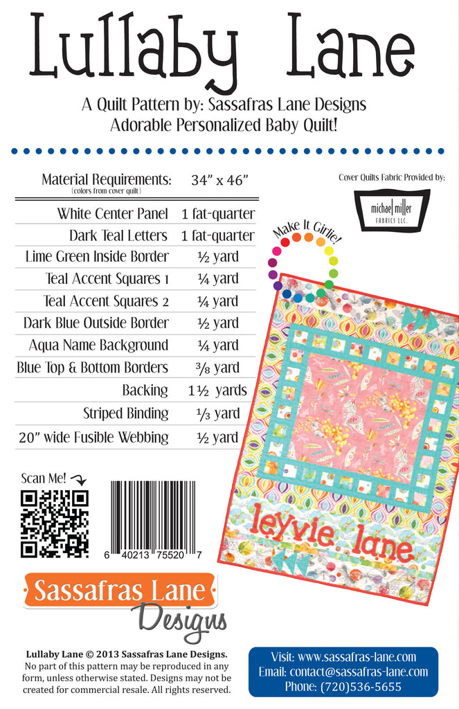 Lullaby Lane Quilt Pattern