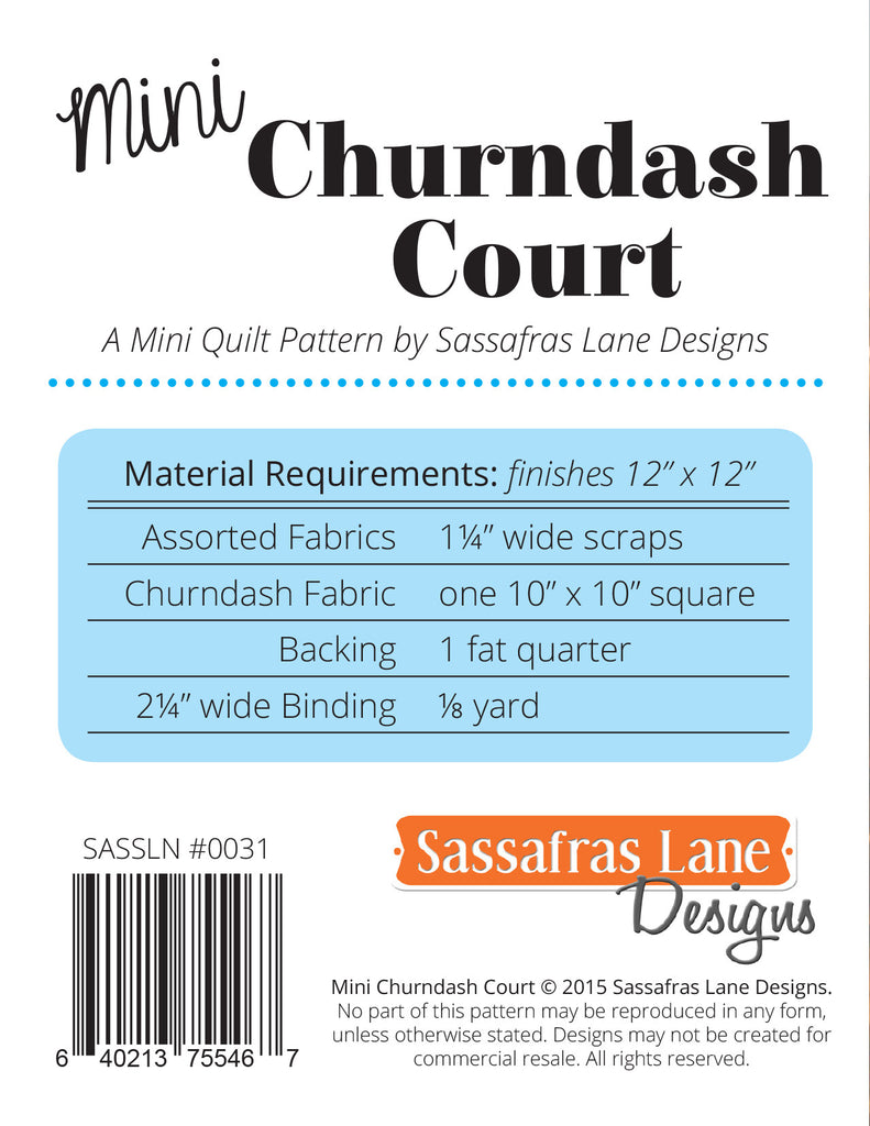 Mini Churndash Court Quilt Pattern